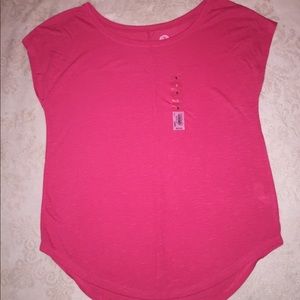 Hot Pink Round Neck T Shirt